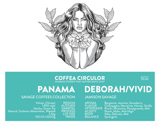 PANAMA Finca Deborah Vivid Geisha Natural Carbonic Macerated Washed Finished -- 40G